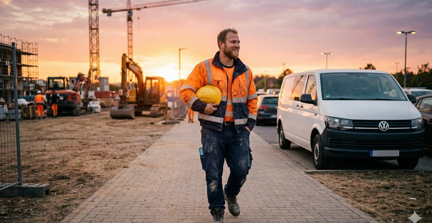 Monteur auf der Baustelle