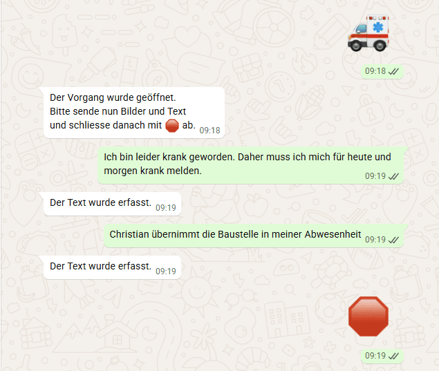 Krankmeldung per WhatsApp – Per Text